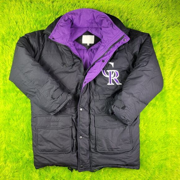 Vintage 90s Colorado Rockies Down Jacket, Mens L - Picture 1 of 12